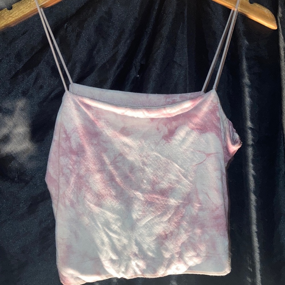 pink tie dye crop top